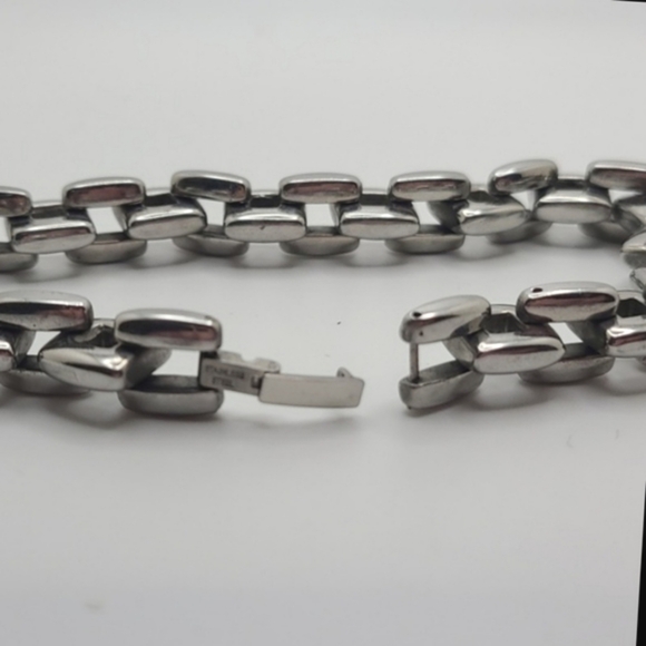 Stainless Steel Unisex Large Box Link Chain Bracelet  9 1/2" Stamped - Picture 5 of 6